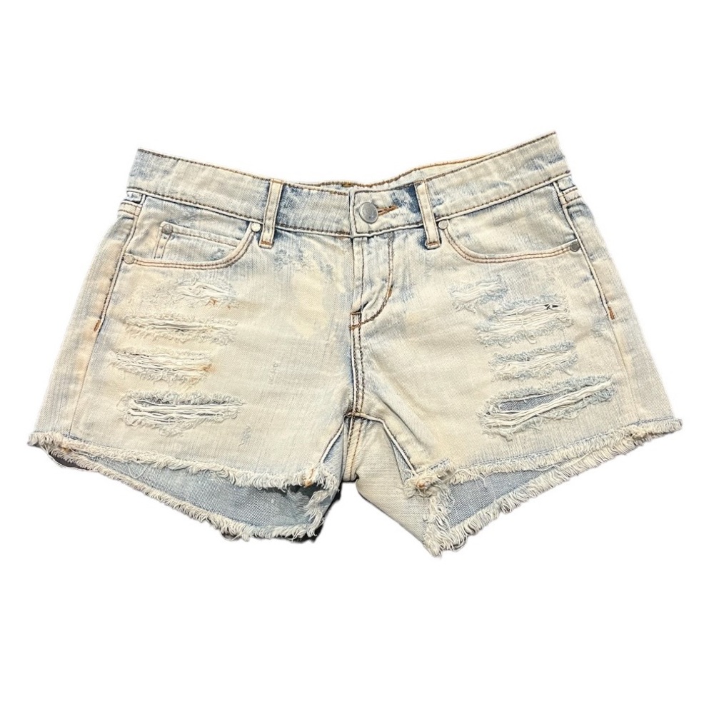 Articles of Society Light Wash Frayed Destroyed Cutoff Shorts